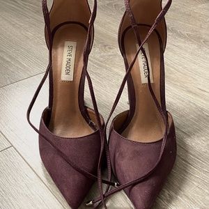 Steve Madden Size 8 Ankle Tie Maroon Heels
